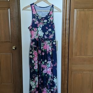 Racer Back Floral Maxi Dress